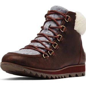 Sorel Harlow Lace Cozy Boot in Brown Burro Size 8.5